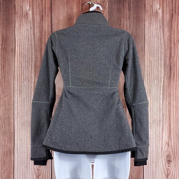 Ivivva Girls Size 10 Gray Business Wrap Fleece Lined Jacket Thumbholes Warm - Picture 4 of 15